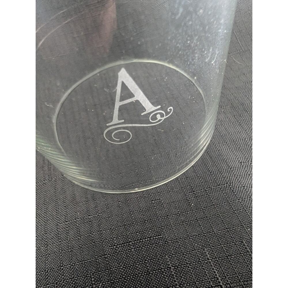 Pottery Barn Glass Cloche Silver Plate Jewelry Display Watch Monogram A - Picture 2 of 6
